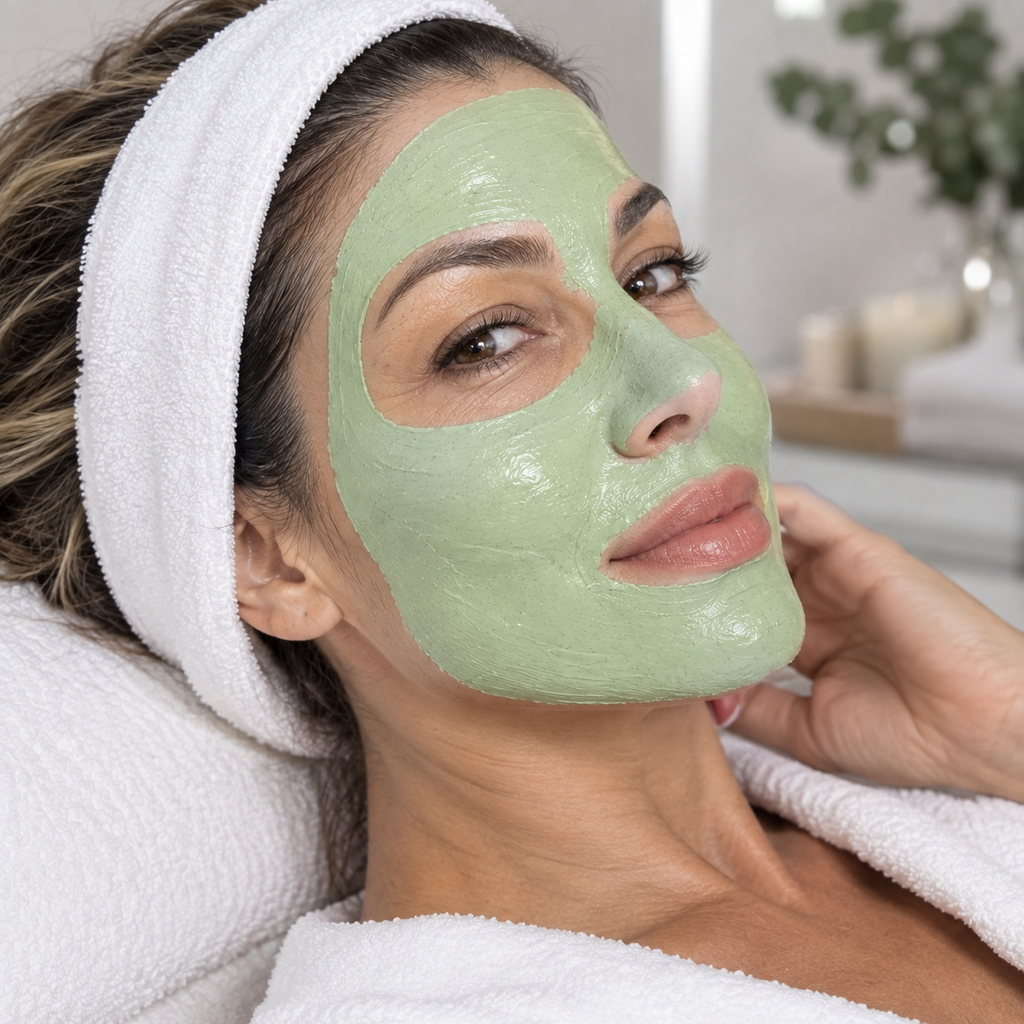 RITUAL FACIAL 2 EN 1 — MASAJEADOR FACIAL + MASCARILLA DE TÉ VERDE